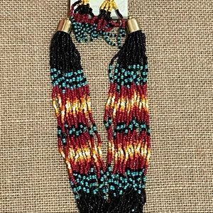 ❤️JUST IN! Boho Multicolor Beaded Necklace and Earring Set